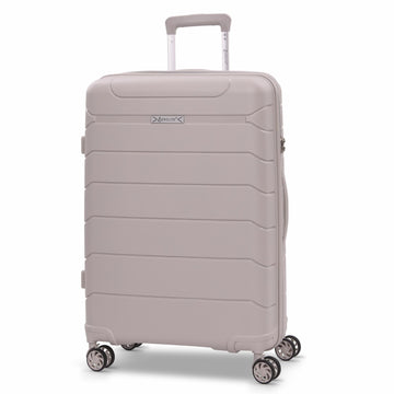 Aerolite 24” Medium 67L Lightweight Polypropylene (PP) Check-In Suitcase – Hard Shell Luggage with Spinner Wheels, TSA Lock & Organised Interior, Cream